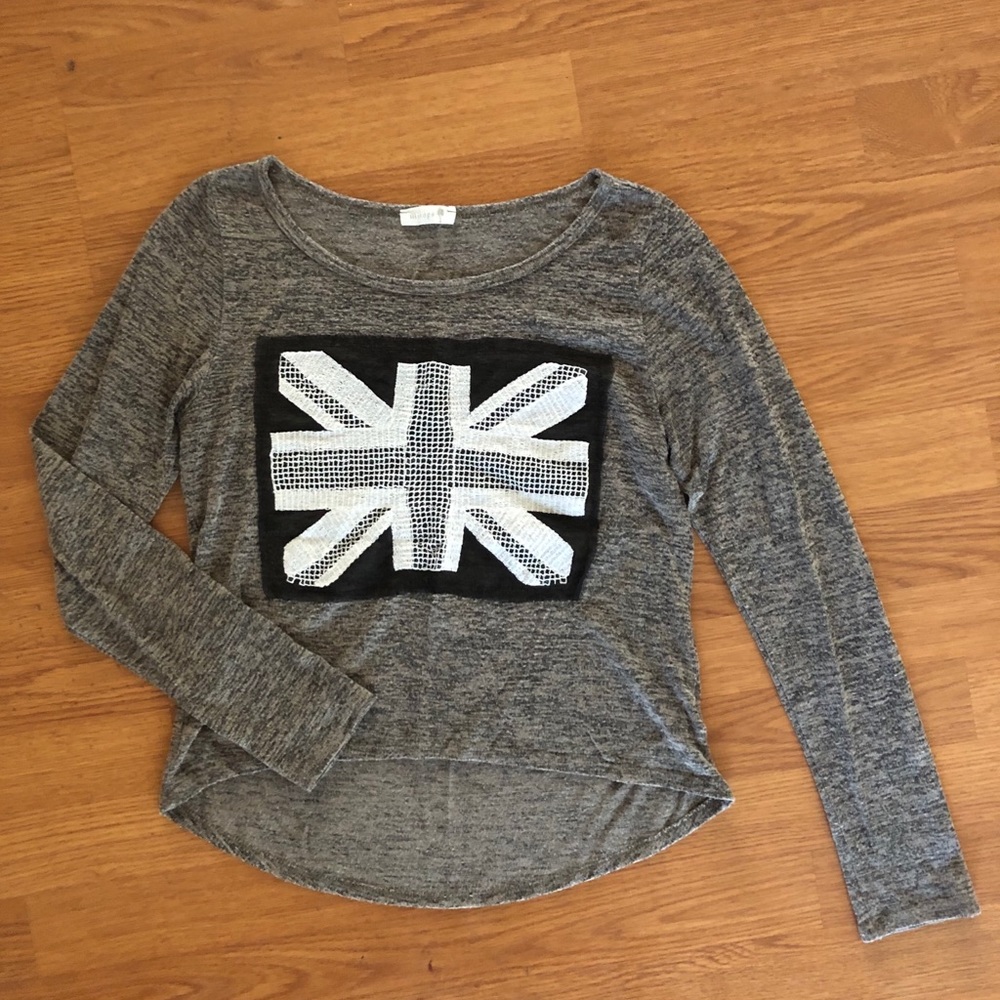 Misope Long-sleeved UK Flag Graphic Shirt